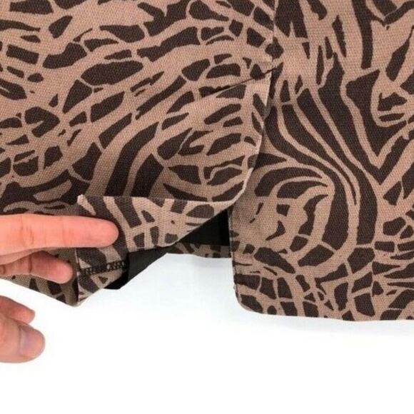 Banana Republic Womens Animal Print Mini Skirt 2 Brown Tan Pencil Tweed Textured - Picture 6 of 9